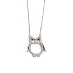 Owl Zircon Necklace - 925 Sterling Silver