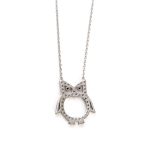 Owl Zircon Necklace - 925 Sterling Silver - Image 2