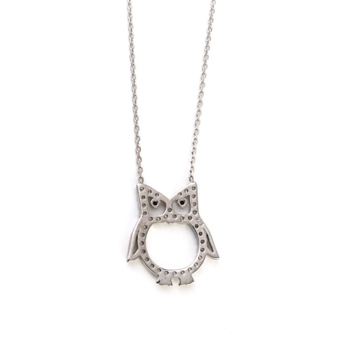 Owl Zircon Necklace - 925 Sterling Silver - Image 2
