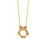 Owl Necklace with White Zircon - 925 Sterling Silver and Gold Plated - Image 2