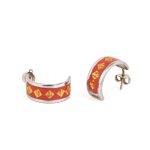 Rhombus Stud Earrings with enamel