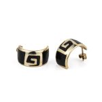 Greek Key Stud Earrings with enamel