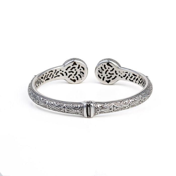 Phastos Disc Cuff Bracelet Sterling Silver Gold Plated - Image 3