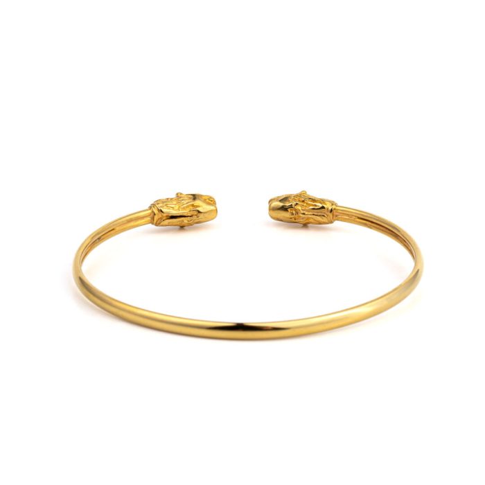 Lion Cuff Bracelet - 925 Sterling Silver and Gold Plated - Image 3