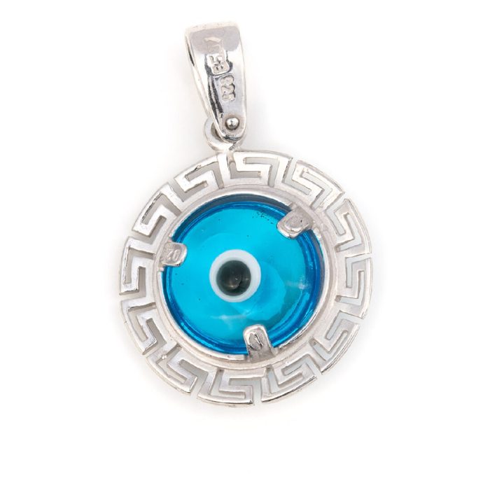Evil Eye Pendant with Greek Key design and Meandros - Image 2