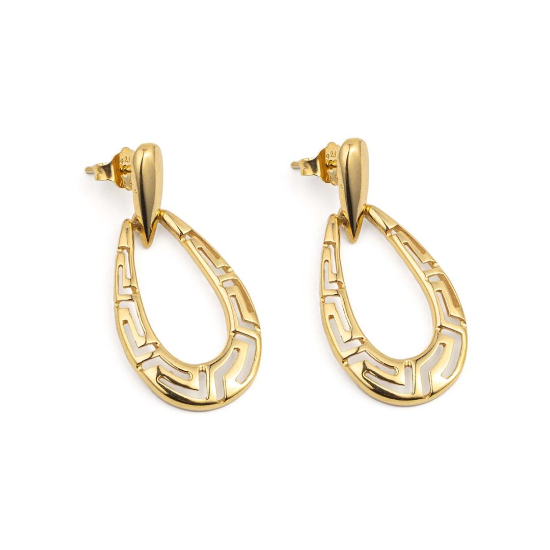 LI-SK-09985012 Meander Dangle Earrings - Sterling Silver