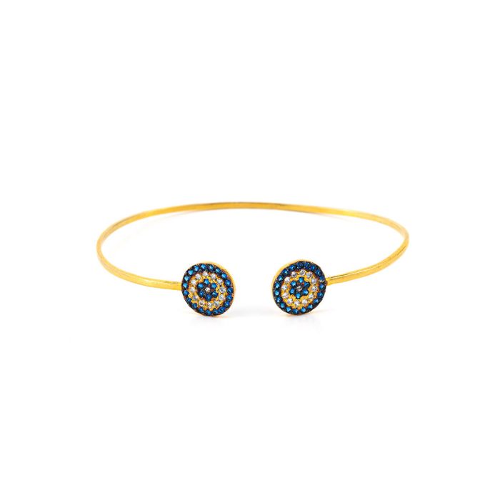 Evil Eye Bracelet with Zircons - Silver and Gold Plated - Image 1