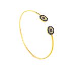 Evil Eye Bracelet with Zircons - Silver and Gold Plated - Image 2
