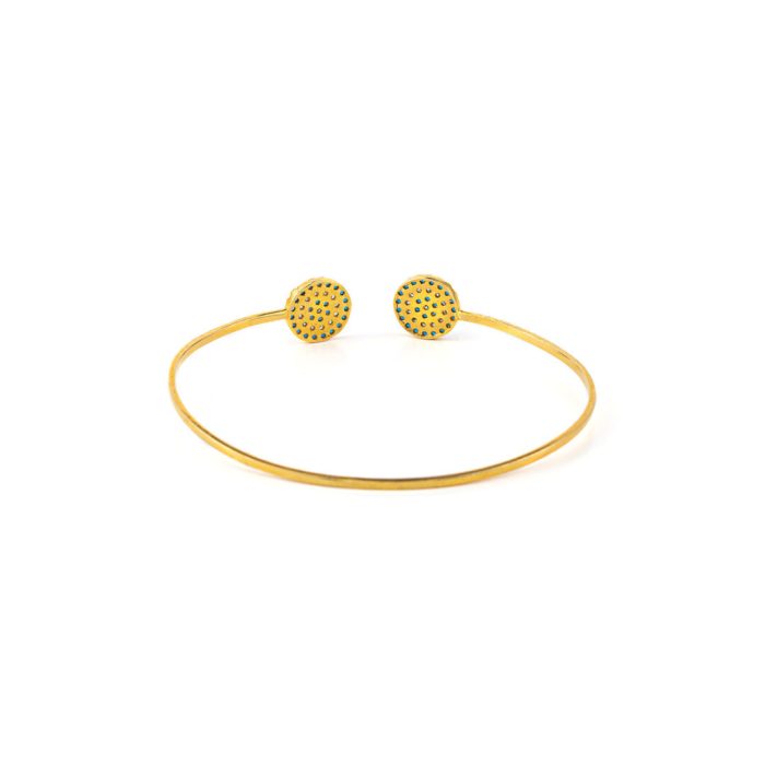 Evil Eye Bracelet with Zircons - Silver and Gold Plated - Image 3