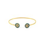 Evil Eye Bracelet with Turquoise & Zircons - Silver and Gold Plated
