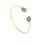 Evil Eye Bracelet with Turquoise & Zircons - Silver and Gold Plated - Image 3