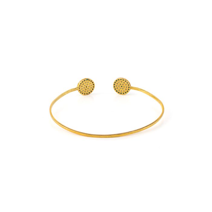 Evil Eye Bracelet with Turquoise & Zircons - Silver and Gold Plated - Image 2