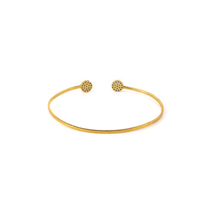 Evil Eye Bracelet with Zircons - Sterling Silver and Gold Plated - Image 3