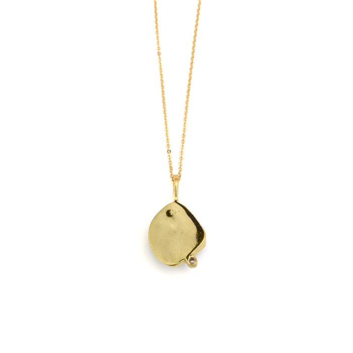 Aqua Marine Necklace - 925 Sterling Silver and Gold Plated - Image 3