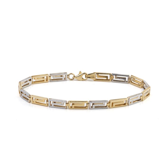 Greek Key Link Bracelet - 14K Gold - Image 1