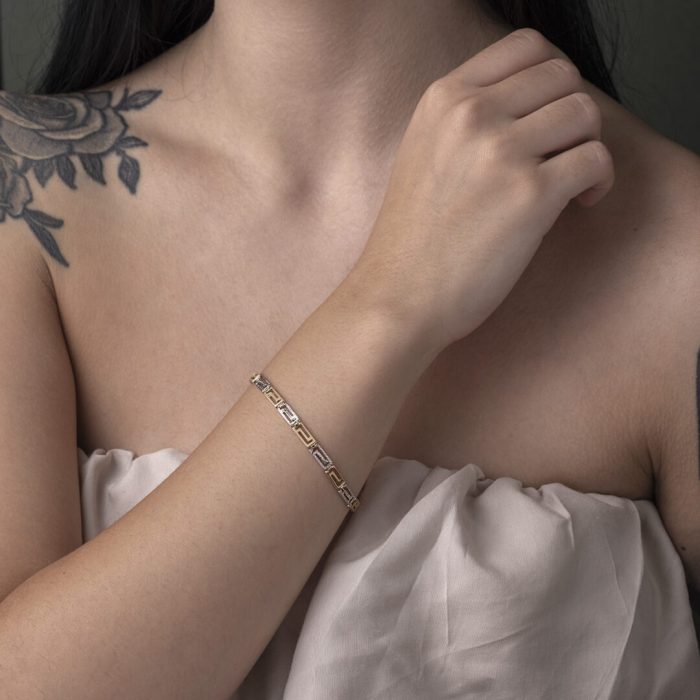 Greek Key Link Bracelet - 14K Gold - Image 2