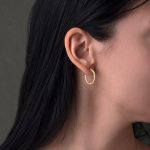 Greek Key Hoop Earrings - 14K Gold - Image 2