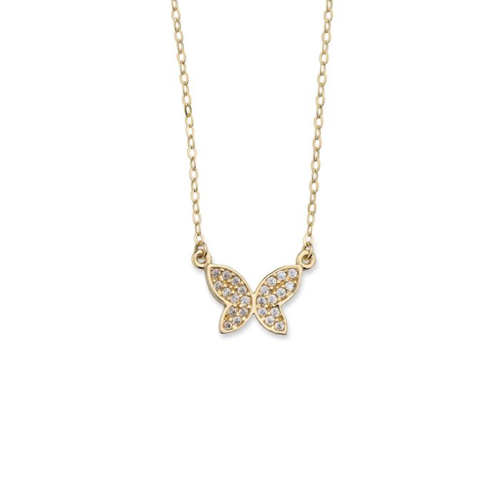 Butterfly Necklace - 14k Gold