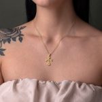14K Gold Byzantine Cross with Zircon - Image 2