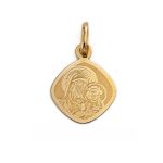 Virgin Mary and Jesus Pendant - 14K Gold