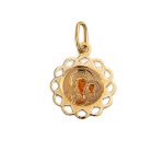 Virgin Mary and Jesus Pendant - 14K Gold