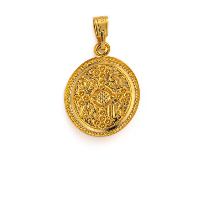 Conqueror’s Cross Constantinato Oval Pendant with Eye – 14K Gold - Image 2