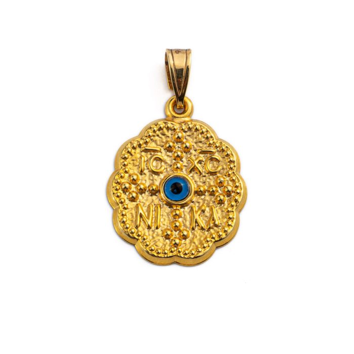 Conqueror’s Cross Constantinato Pendant with Eye – 14K Gold - Image 1