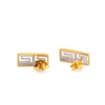 Meander Stud Earrings – 14K Solid Yellow Gold - Image 3