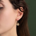 Phaistos Disc Gold Earrings - 14k - Image 2