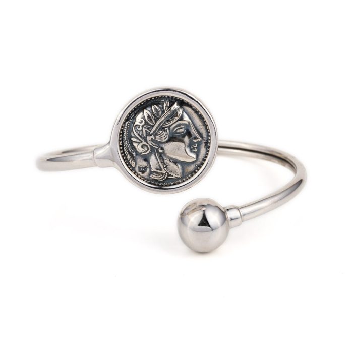 Goddess Athena Coin Hinge Bracelet