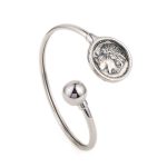 Goddess Athena Coin Hinge Bracelet – Sterling Silver 925 - Image 3