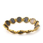 Ancient Greek Coins Link Bracelet – 925 Sterling Silver and Gold Plated - Image 3