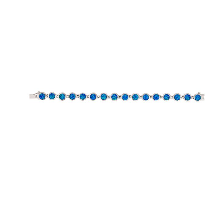Circles Blue Opal Bracelet – 925 Sterling Silver - Image 2