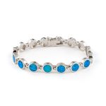 Circles Blue Opal Bracelet – 925 Sterling Silver