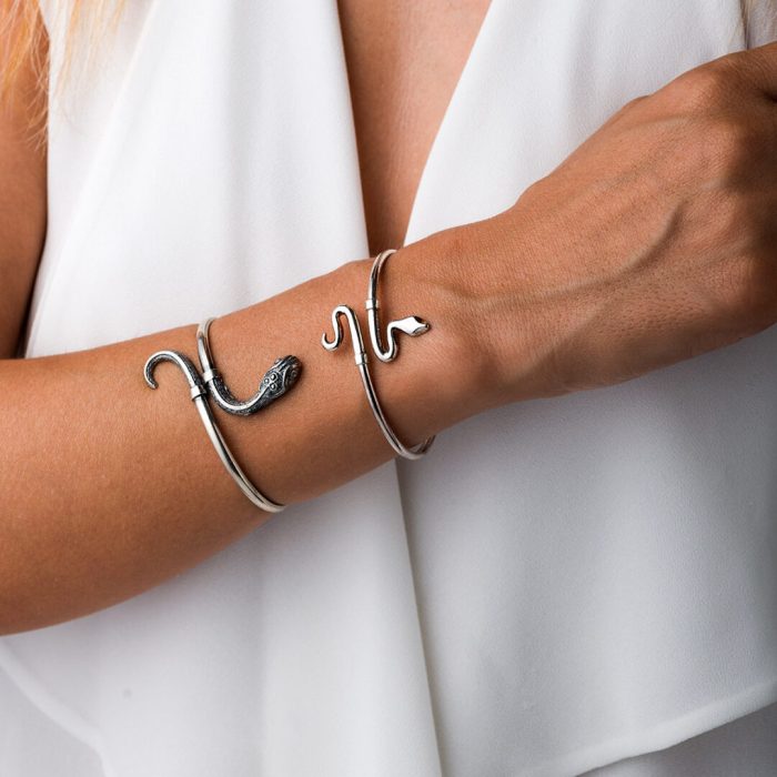 Snake Cuff Bracelet  – 925 Sterling Silver - Image 2
