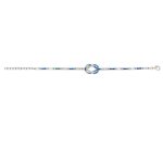 Greek Key Opal Link Bracelet – 925 Sterling Silver - Image 2