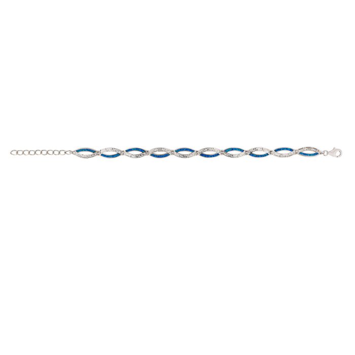 Meandros Link Bracelet – 925 Sterling Silver and Opal - Image 2