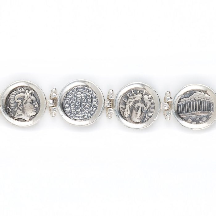 Ancient Greek Coin Link Bracelet - 925 Sterling Silver - Image 3