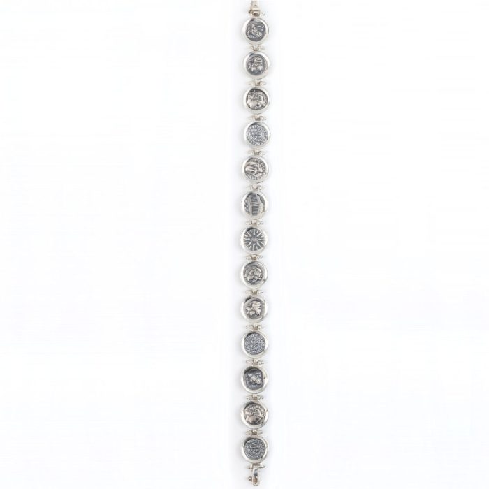Ancient Greek Coin Link Bracelet - 925 Sterling Silver - Image 2