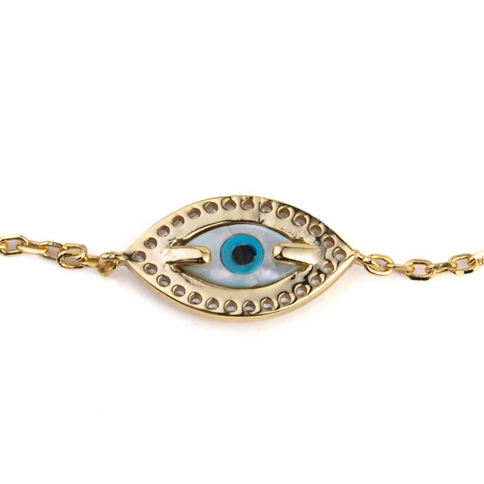Evil Eye Chain Bracelet - 925 Sterling Silver and Gold Plated - Image 3