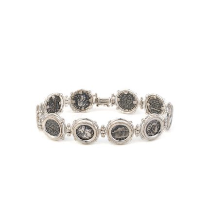 Greek Coins Bracelet 925 Sterling Silver