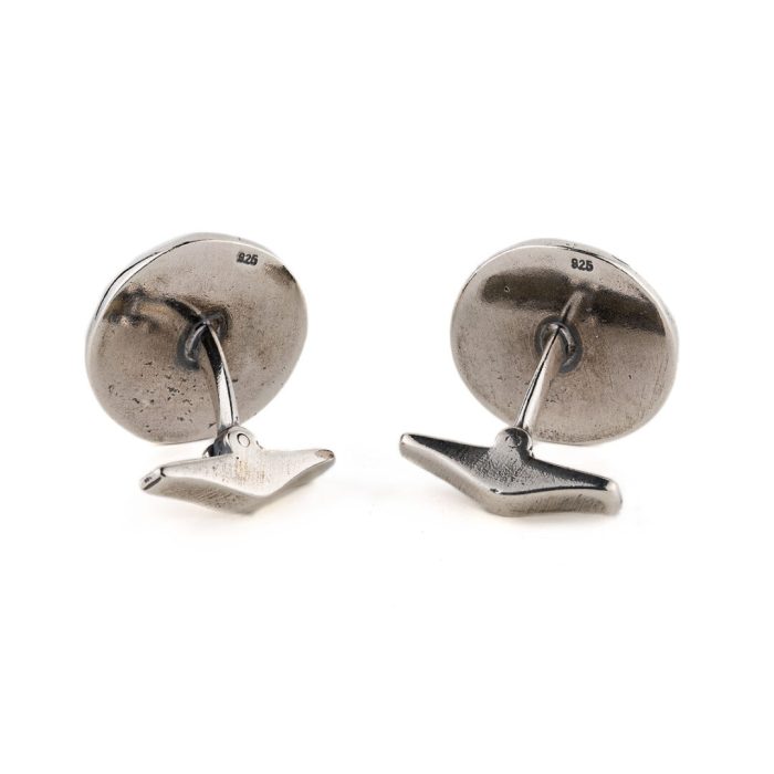 Owl Coin Cufflinks – 925 Sterling Silver - Image 2