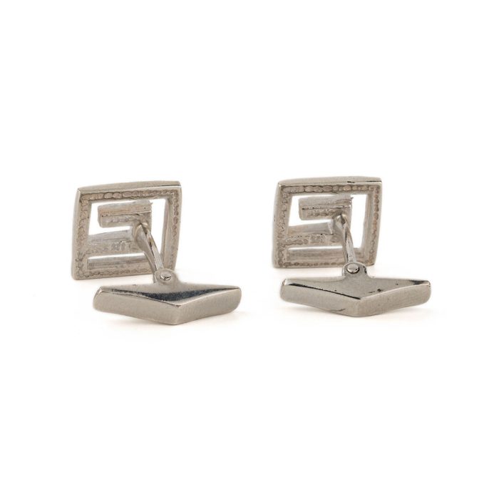 Greek Key Cufflinks – 925 Sterling Silver - Image 2
