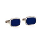 Blue Stone Cufflinks – 925 Sterling Silver