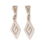 Sterling Silver Dangle Earrings - Greek Key Meander - Image 3