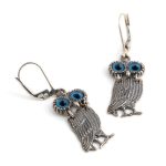 Sterling Silver Owl Dangle Earrings - Image 2