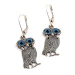 Sterling Silver Owl Dangle Earrings - Image 3