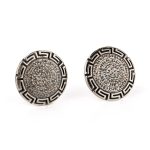 Phaistos Disc Stud Earrings with Meander