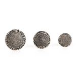 Phaistos Disc Stud Earrings with Meander - 925 Sterling Silver - Image 4