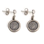 Phaistos Disc Dangle Earrings - 925 Sterling Silver